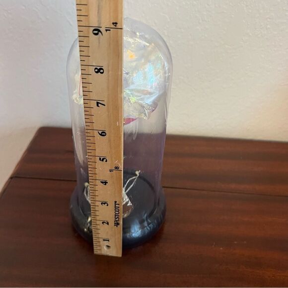 Dream of Flowers Lighted Rose in Glass Dome with Faux Wooden Base. New!! - Picture 11 of 11